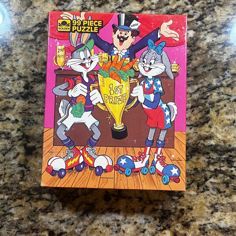 Vintage 1984 Golden Bugs Bunny Jigsaw‎ Puzzle 99 Pieces Roller Skating 4603-40